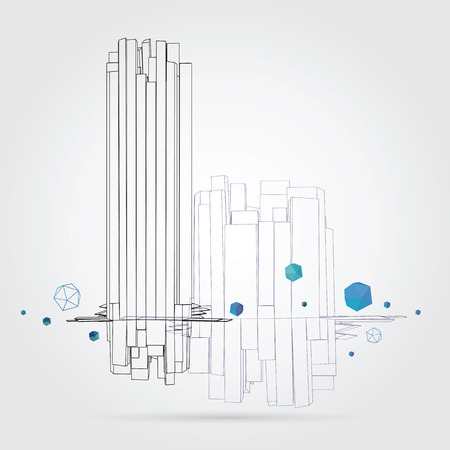 Geometric background  3D Vector のイラスト素材