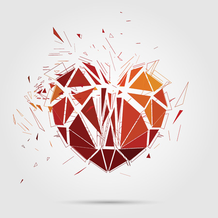 Abstract broken heart  3d Vector illustration のイラスト素材