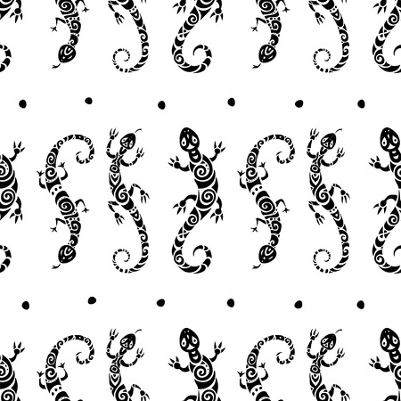 Lizards. Seamless pattern.のイラスト素材