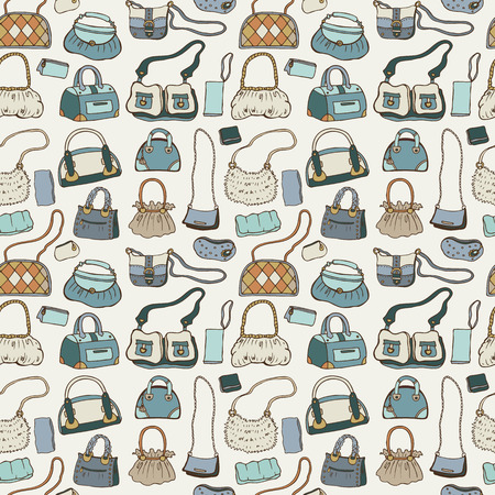 Women handbags. Seamless pattern.のイラスト素材