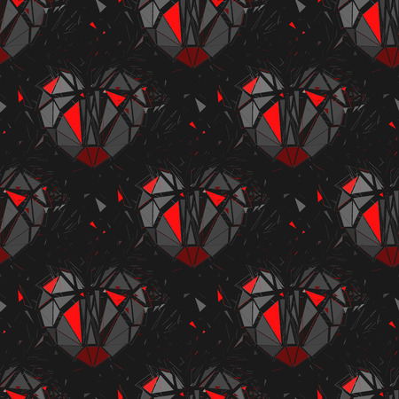 Geometric 3d Broken heart.のイラスト素材