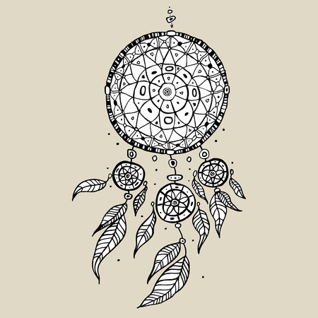 Dream Catcher Hand drawn detailed illustration.のイラスト素材