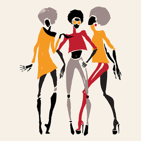 Figures of african dancersのイラスト素材