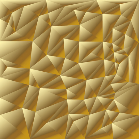 Golden background. Abstract 3D polygonal pattern set.のイラスト素材