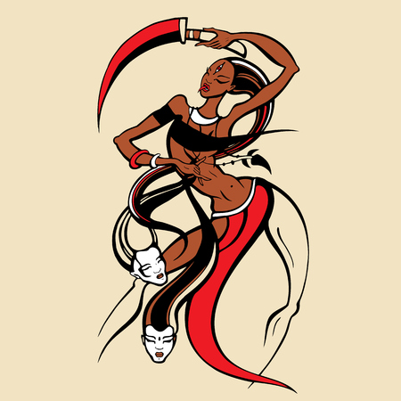 Hindu Goddess Kali.のイラスト素材