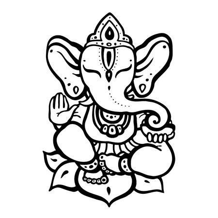 Hindu God Ganeshaのイラスト素材