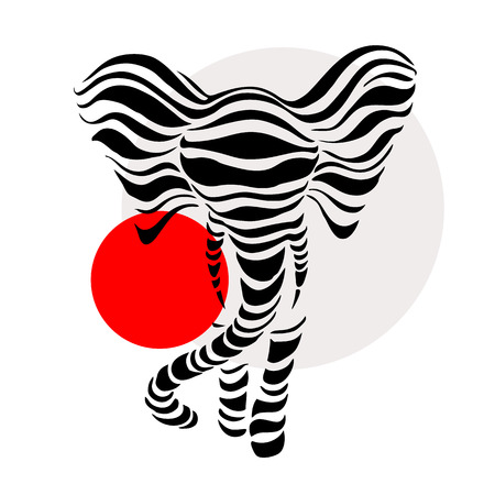 Abstract silhouettes of Elephantのイラスト素材