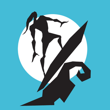 Surfer man on the wave.のイラスト素材