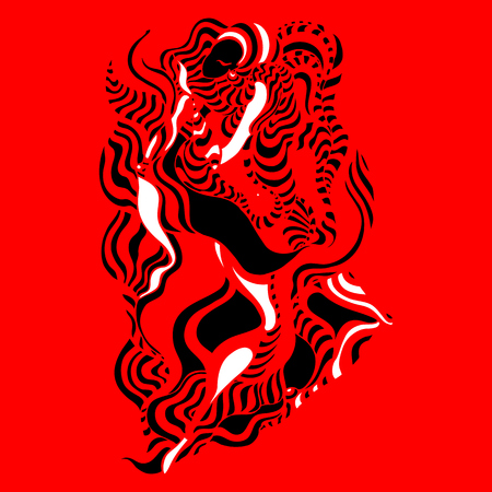 Abstract background. Black and white stripesのイラスト素材