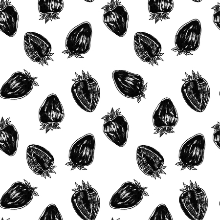 Strawberry seamless pattern. Tropical backgroundの写真素材
