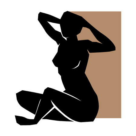 Silhouette Fat and slim girls.のイラスト素材