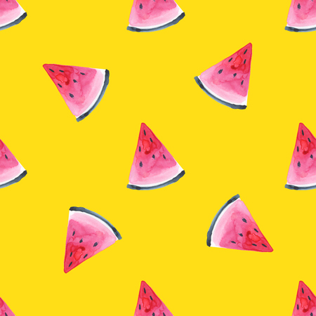 Seamless pattern with watermelon slicesの写真素材