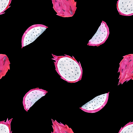 Tropical pattern of exotic fruit. Abstract Seamless backgroundの写真素材