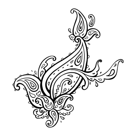 Exotic Paisley. Ethnic ornament. Hand Drawn Boho Vector illustrationのイラスト素材