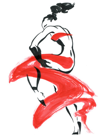 Flamenco. Beautiful Dancing Womanの写真素材