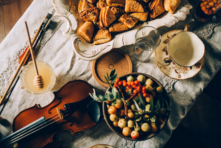 cooking and tea partyの写真素材