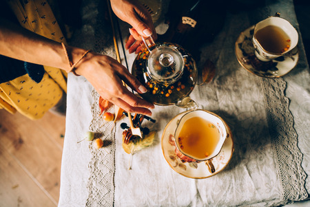 cooking and tea partyの写真素材