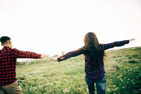 Lovers enjoy life and love each otherの写真素材