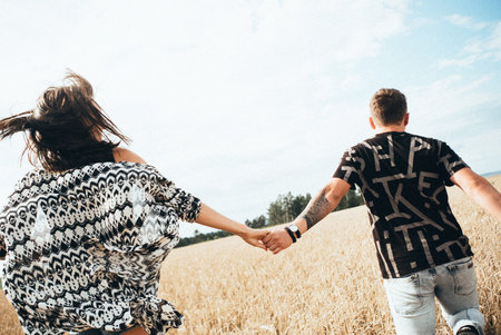 Lovers enjoy life and love each otherの写真素材