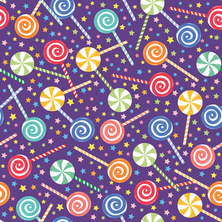 multi-colored caramel candies. seamless pattern. vector image. for printing on wrapping paper, gift boxes, for decorating birthdaysのイラスト素材