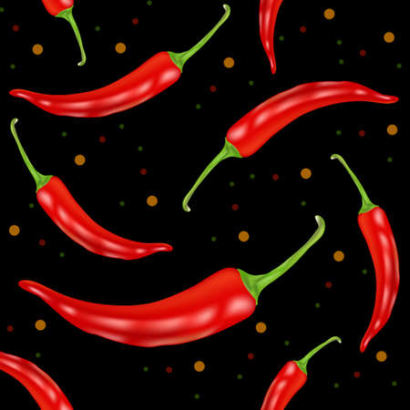seamless pattern with chili peppersのイラスト素材