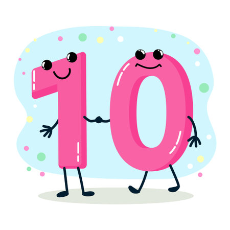 number. humanized character. vector illustration