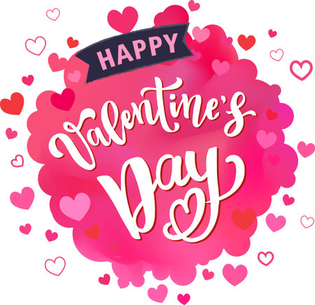 valentine's day sale poster. hearts, pink and red shades, giftsのイラスト素材