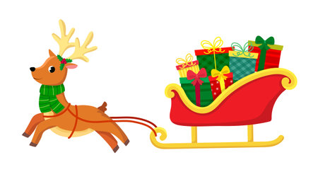 template for congratulations on christmas and new year in cartoon styleのイラスト素材