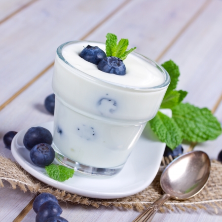 blueberry yogurtの写真素材