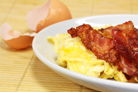 eggs with baconの写真素材