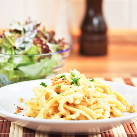 noodles with cheeseの写真素材