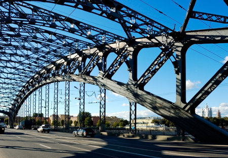 St. Petersburg. Peter the Great Bridge.の写真素材