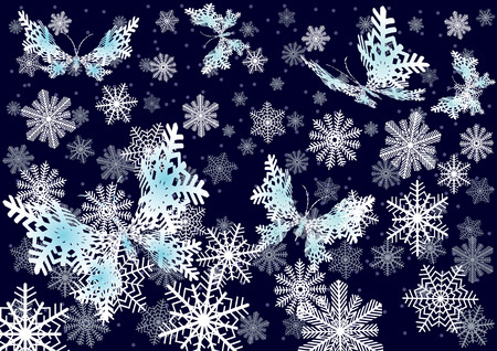 Nightly snowfall.のイラスト素材