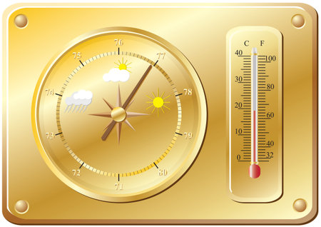 Barometer for determination of weather.のイラスト素材