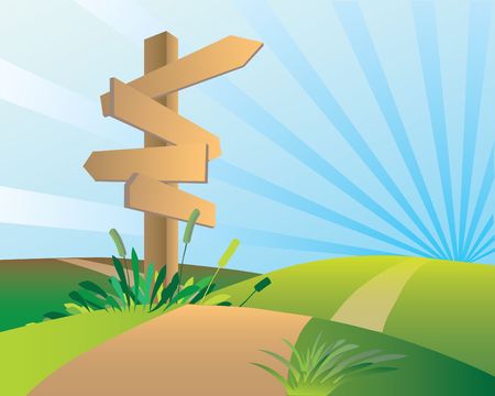 A lot of ways, much roads. 
のイラスト素材