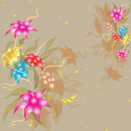 Abstract lines. Vegetative motives. Illustration.のイラスト素材