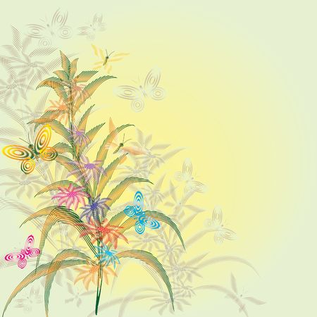 Abstract lines. Vegetative motives. Illustration.のイラスト素材