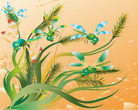 Abstract lines. Vegetative motives. Illustration.のイラスト素材