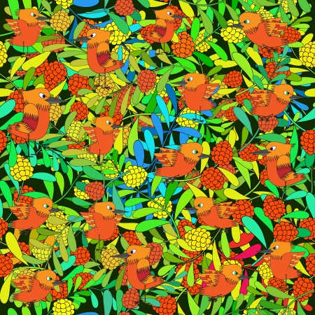Little birds sing songs  Seamless texture のイラスト素材