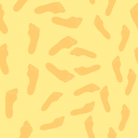 Male and female footprints in the sand のイラスト素材