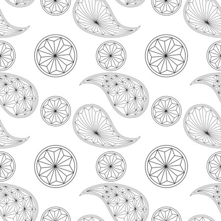 Seamless pattern based on traditional Asian elements Paisley. Seamlessの写真素材