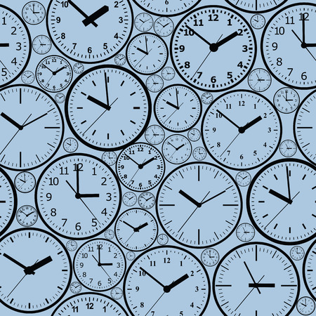 Seamless pattern composed of images hours. Vector illustration.のイラスト素材