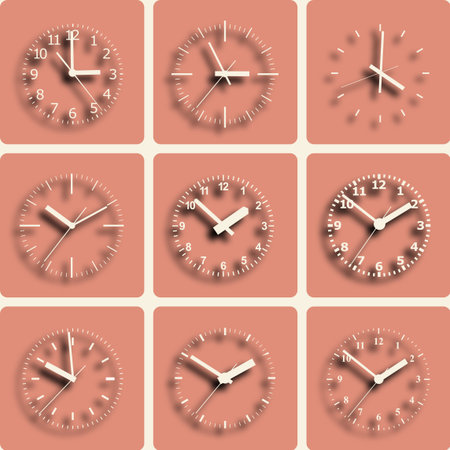 Wall mounted digital clock. Vector illustration.