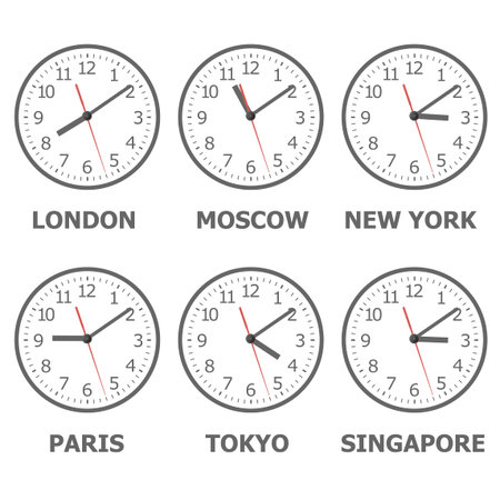 Wall mounted digital clock  Vector illustration 