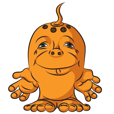 Small drawing an angry monster のイラスト素材