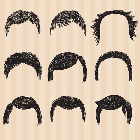 mens  collection for hair styling.のイラスト素材
