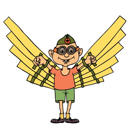 Man wants to fly.のイラスト素材