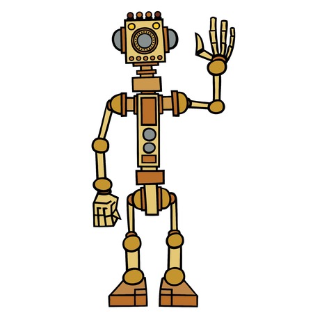 Little robot, electronic, computer device.のイラスト素材