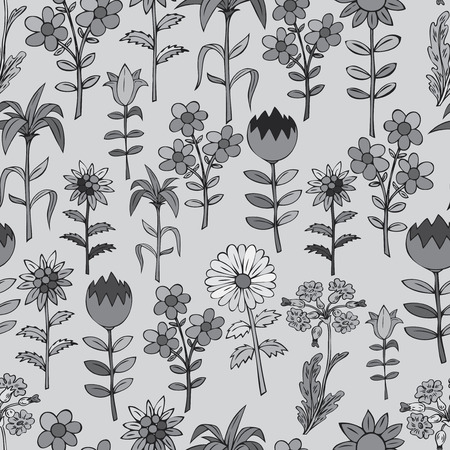 Various summer flowers.のイラスト素材