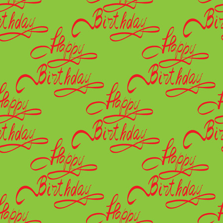 Happy Birthday lettering - handmade calligraphy. Vector illustration.のイラスト素材